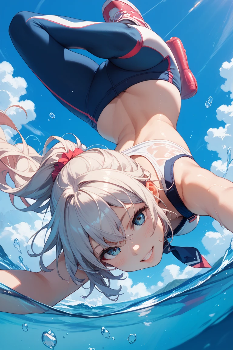 best quality,4k,8K,High resolution,masterpiece:1.2,Extremely detailed,Practical:1.37 Beach,pleasure,Playful Mood,Tropical Paradise,clear blue water,Beach,white waves,shell,coconut tree,seagull,Floating Beach Ball,Eager laughter and shouts of joy,Beach umbrellas and colorful beach towels,Outdoor sports,Surfing and swimming,Parasols,Cola,lemon,watermelon,Grape,Sunscreen and sunglasses,Vibrant summer colors,Soft golden sunshine,Active atmosphere,Warm sea breeze,Joyful moments that capture the essence of summer,happy,relaxation and enjoyment.