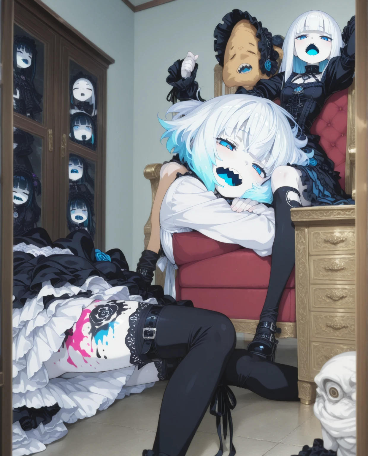 (unparalleled masterpiece, sidelighting, finely detailed beautiful eyes: 1.2), ultra realistic 8k CG, perfect artwork,upper body, shiny hair, glowing eyes, lustrous skin, realistic, 3d face, underboob, huge breasts,perfect female figure, mature female, milf, narrow waist, looking at viewer,lace, lace trim, seductive posture, sexy pose, alluring,prestige, gorgeous, luxury,jewelry, gem, gold, silver, diamond, glint, sapphire, ruby, emerald, pearl, amber, obsidian