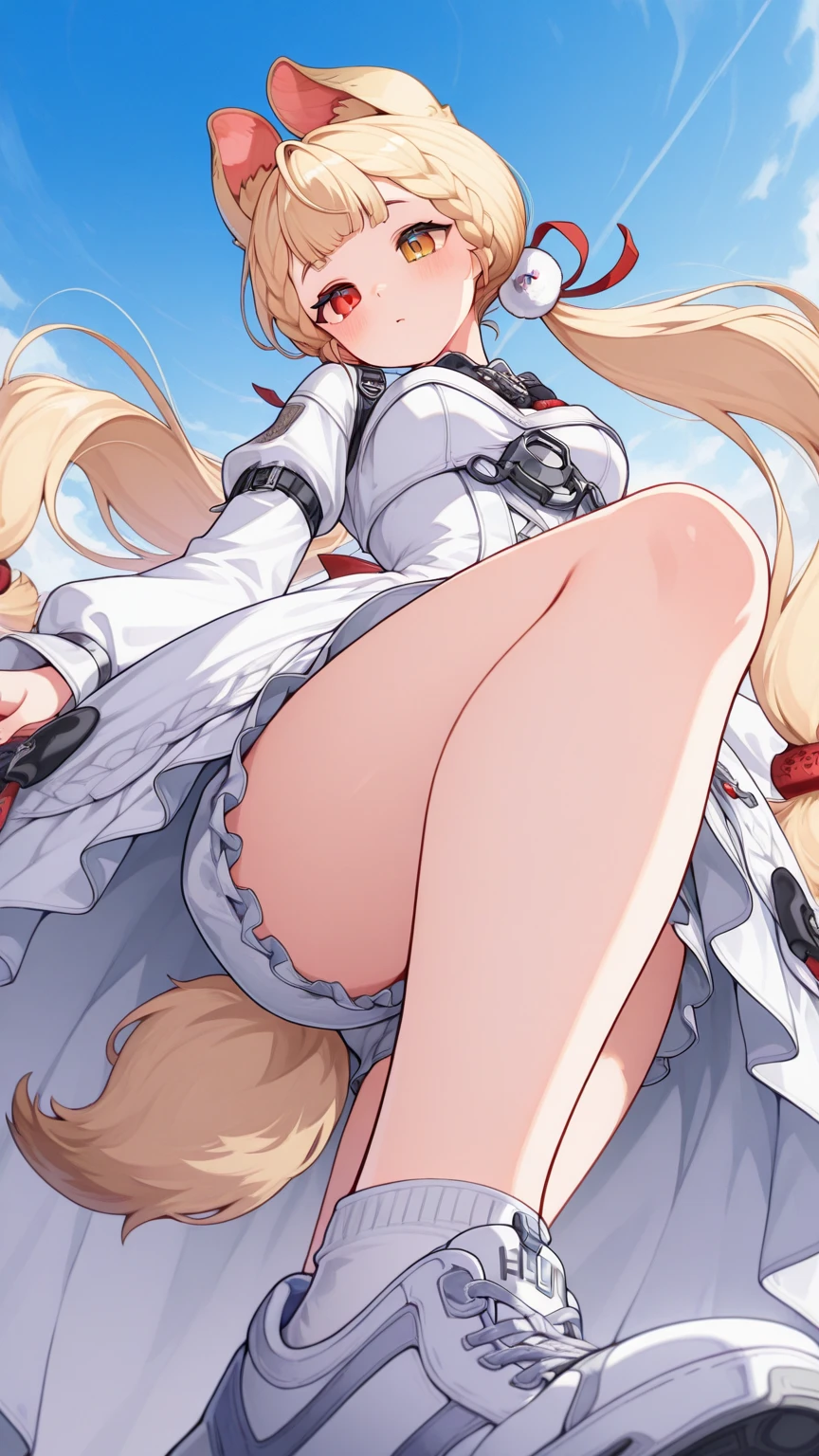 ,1young_teen_ girl,brown_hair,medium_bob_hair,platina_blond_hair,white_leotard,covered_crotch,thigh-highs,smile,standing,bluesky_landscape_background,slightly_spread_legs,happiness, short_gloves ,solo, r18, navel,relicbuster,short,boots,open_mouth,sitting,knees,bunny_ears,pov,Enchanted_expression