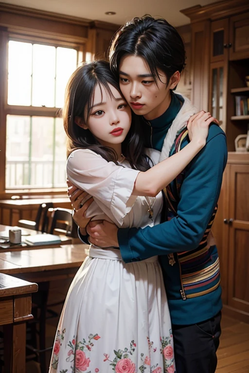 2 persons (Men and women) having sex in the library; ((best quality, 8k)), ((100% body, body, Cảnh having sex in the library, lots of books and bookshelves)), (Posture: man hugs girl from front, The man&#39;s hand hugs the girl, The girl spread her legs wide, The man inserted his penis into the girl&#39;s vagina)); ((1 male and 1 female)); ((40 year old man ((black hair, have wrinkles, laughed contemptuously, naked (((extremely detailed)), enlarged nipples, The man has a large penis 20cm long, enlarged penis, Wide shoulders and narrow waist, Koreans)))); ((15 year old Chinese girl (beautiful, lovely, charming, naked, hot, wet, sweat, semen, pink vagina, pink nipples, chest to F cup, eo thon, round butt, groaning expression, Enchanting, panic ((Chi tiết cực đoan)) Pink hair, tie long hair, Brown eyes, cô gái có pink vagina)))); ((40 year old man married 15 year old girl, 40 year old man squeezes girl&#39;s breasts, 40 year old man touches girl&#39;s sensitive parts, Girl sucks man&#39;s tongue ((Chi tiết cực đoan)), Man fucks girl&#39;s vagina((Chi tiết cực đoan))))
