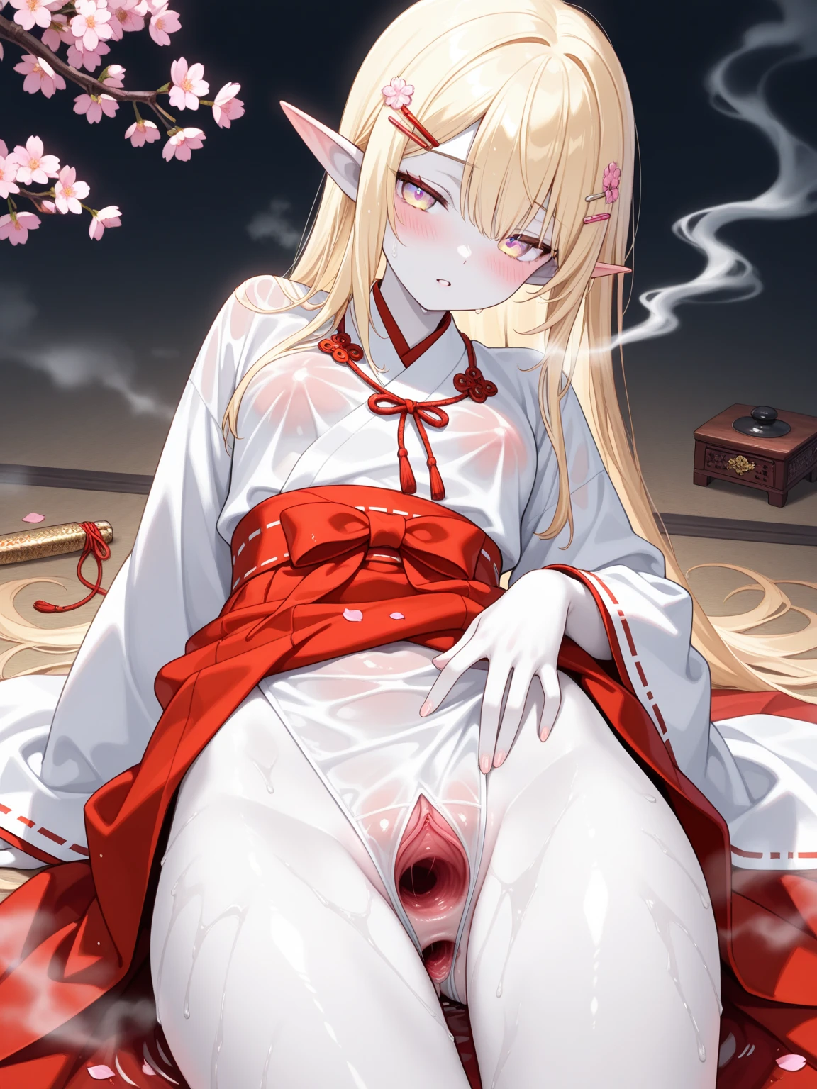 Cherry blossom background,(((((dress lift Transparent see-through cloak))))),((naked)) NSFW Long Hair Blonde Toddler girl 5 years old Elementary school student, shot from below White Veil No panties((chignon))(extra long hair))((blunt bangs))((pussy))((bitch))((nipple piercing))((tsurime))((big eyes))((skinny body))((tall))(pale white skin))((botanical print))((toddler))((show off nipples under shirt))(pale white skin))((botanical print))((toddler))