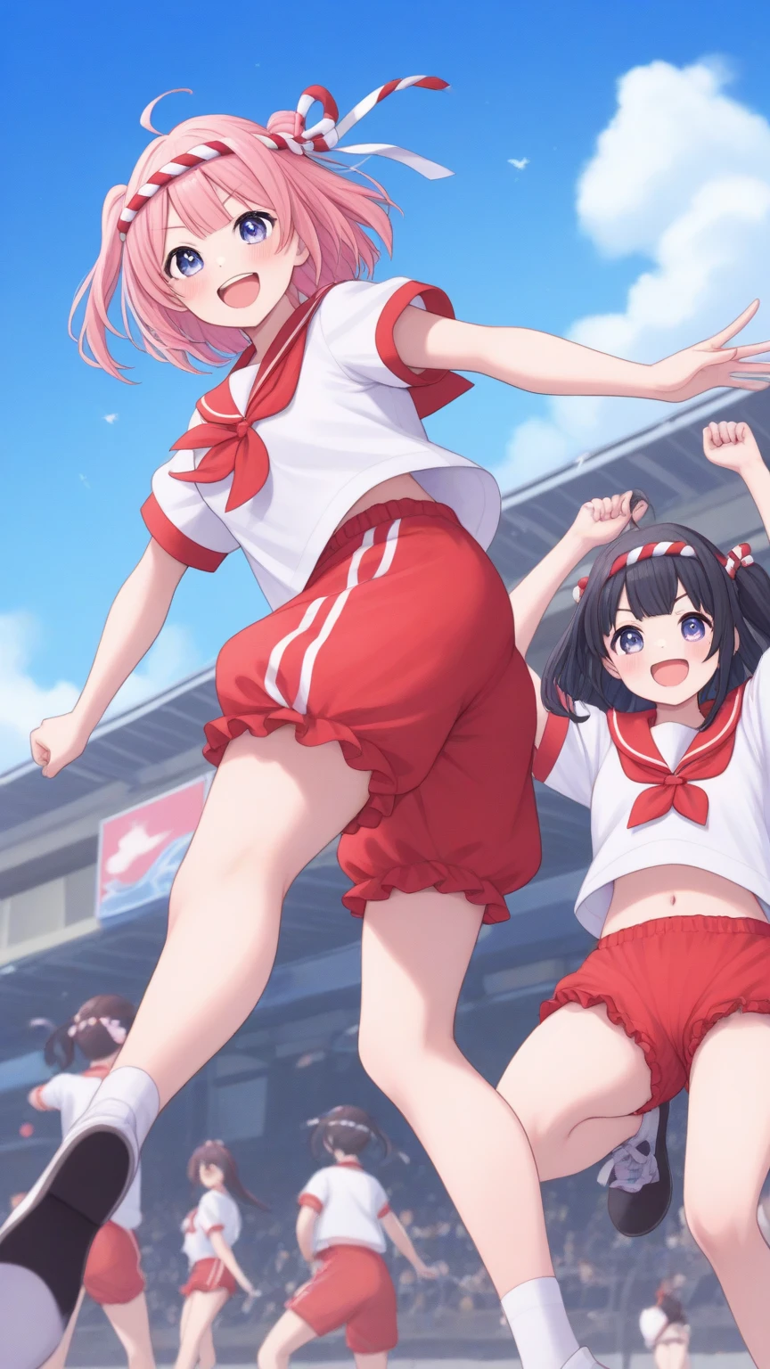 ecchi anime style, ecchi style, azur lane style, visual novel key visual, anime girls in underwear posing for a picture, ecchi anime style, hololive, ecchi, in clothes! highly detailed, visual novel cg, high school girls, upskirt, panty, anime maids riding early tanks