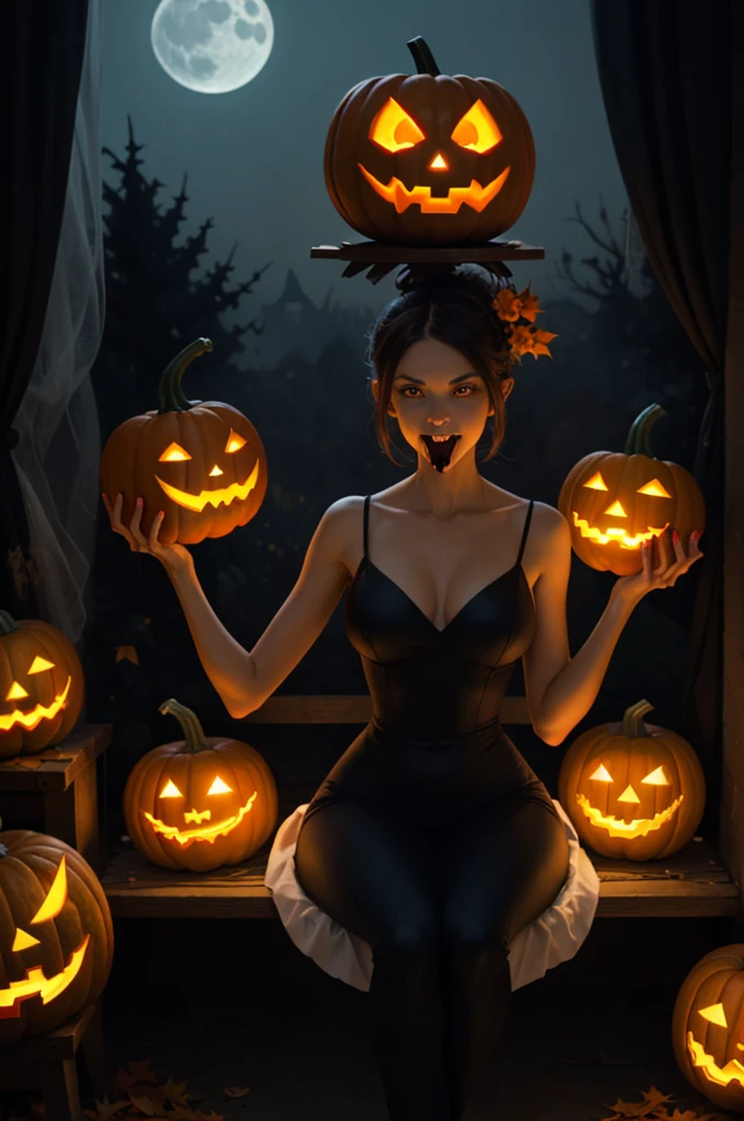 Photo of a Halloween party in a nightclub