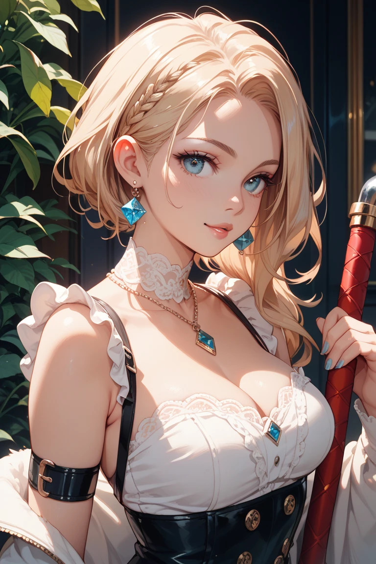 (extremely detailed CG octane render 8k wallpaper), (4k textures), 1girl, solo, masterpiece best quality, 26 year old Scandinavian woman, Short blonde hair, bun-like hairstyle, bright blue eyes, pale skin, large breasts, tight blue dress, corset, off shoulder, cleavage, silver tiara, white stash, an upper body portrait, looking at the camera, full dynamic color, Intricate, High Detail, Sharp focus, dramatic, photorealistic painting art by greg rutkowski
