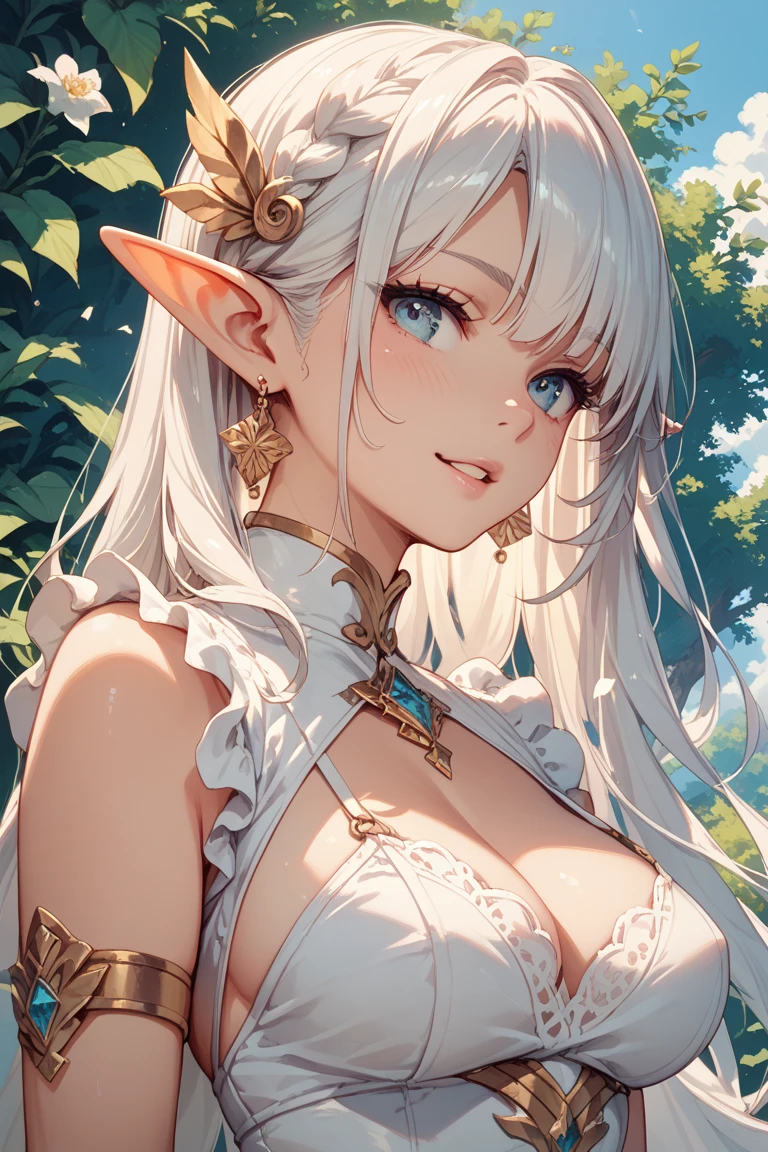 (Detailed face,Detailed eyes,Realistic:1.37) An elven woman with a captivating presence and mysterious aura..、Stand in the middle of a deep forest。. her face is exquisitely detailed, high cheekbones, Thin Nose, Full lips accentuated with subtle colors. Her eyes are captivating, Attracts you、The intricate decoration is so eye-catching. deep sea, Her piercing gaze reflects wisdom and ancient knowledge... Elf woman dark fantasy aura、Enhanced by the mystical atmosphere that surrounds her。. The forest is shrouded in darkness, Tall Tree々Shadows swirl and dance, Ancient Tree々. Mysterious light shines through the dense leaves., Gives an elegant glow to the skin of elven women, It lights up her face with an otherworldly glow.. She is tall and、We are confident, Her body is partially hidden under the current.., The thin fabric that enveloped her was like a delicate veil.. Her appearance is elegant and graceful., Creates an atmosphere of natural beauty and tranquility. Elven women embrace nudity, Expressing a connection with nature. The Realistic:1.37 Artwork Quality、Bring every intricate detail to life, It captures the subtle nuances of elven women.&#39;The vibrant colors of her features and her surroundings.. Portrait style focuses on the female face, Her enchanting beauty is vividly expressed.. Vibrant colors enhance the enchanting atmosphere, Deep green covers the forest、Bright colors are scattered everywhere. Studio lighting creates dramatic plays of light and shadow, Highlighting the facial contours of an elven woman、Add depth to the overall composition.。. In this fascinating work of art, Elven women embody the enduring fascination with dark fantasy.., Immerse your audience in a world of magic and mystery.