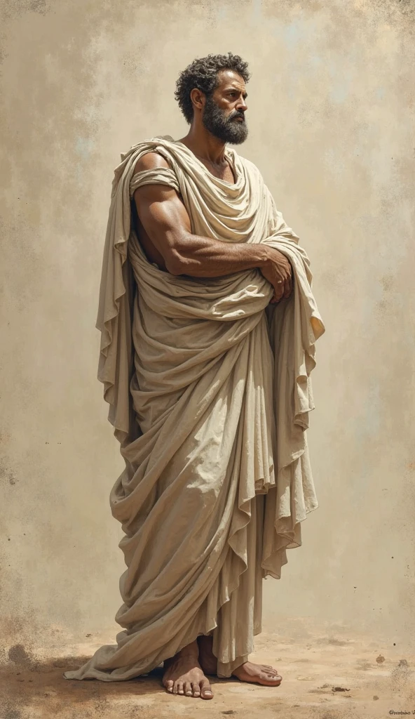 Statue of a man wearing cloth