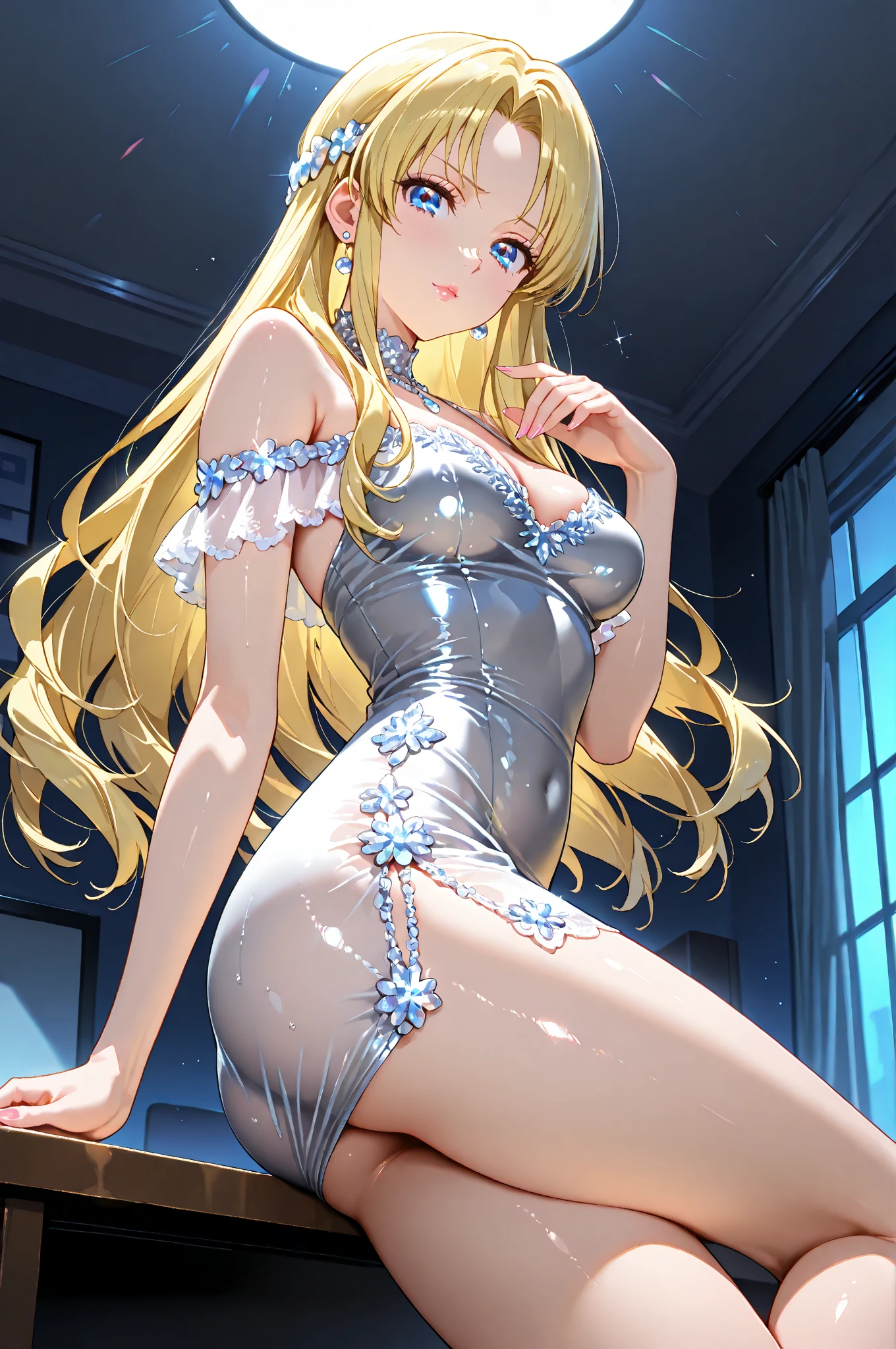 "(((Masterpiece)))), best quality, samus aran, bunny lingerie, (Playboy bunny Suit), anime style, 4k, 8k, high resolution, with hands cuffed and arms up, armpits, seductive pose, bed, portrait format, ecchi, that can be seen in work environment (sfw)".