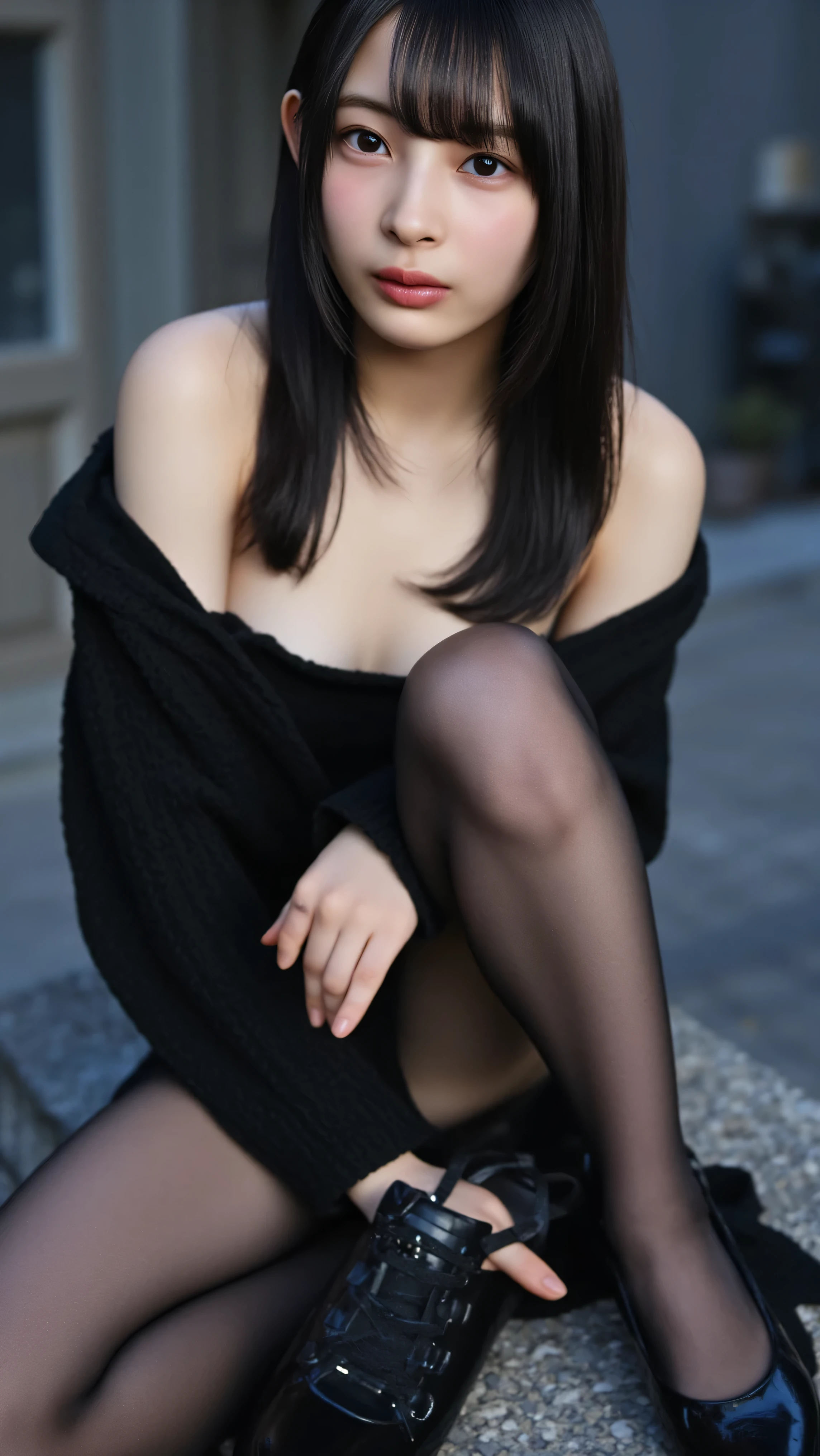 (8k, best quality, masterpiece, ultra highres:1.2), 1girl, beautiful 22 year old girl named Phoebe with flat chest posing for full body photoshoot wearing bodysuit, high-heel wedges with small breasts exposed, openblouse, <lora:openblouse:0.35>, <lora:flatChest_v20:0.95>, stifled laugh, streaked hair, bangs, perfect skin, hard perky nipples, outdoors, noon, cute face blush, intricately detailed face, intricately detailed eyes, dynamic pose, analogue RAW DSLR, official art, extremely detailed CG unity 8k wallpaper, professional photography, sharp focus, HDR, 8K resolution, intricate detail, sophisticated detail, depth of field, photorealistic