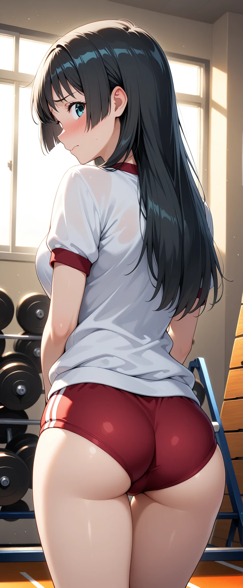 mastute piece,Best Quality,insanely detailed,8k cg,nsfw,
shoot upper body,(body in front:1.1),
1girl,standing,looking at viewer,Proudly、(upright:1.3),(Table Tennis Uniforms),
break,blush,shy,(trembling:1.2),break,(large breasts),Short:1.2、(open mouth:0.9),(indoor sports field),