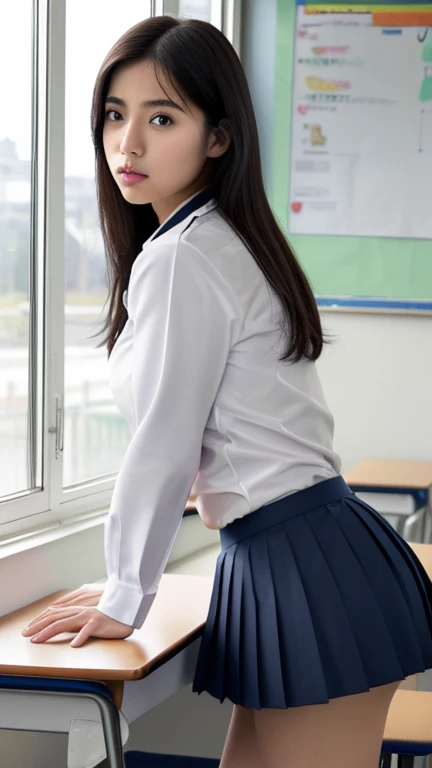 Elementary school girl,Butt,naked,smile