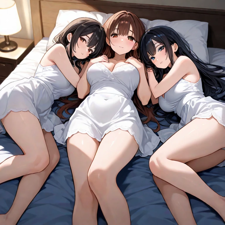 ((masutepiece, hight resolution)), 10+Girls, group, sisterhood, (Girl with brown hair, blond girl)), Long hair, curlyhair、（fullnude、 Juice:1.8）Spread legs, Focus,Spread wide, NSFW、(cumdrip, cum on hair, cum in , cum on the body, cum on chest, cum in mouth, cum on stomach, facials:1.7）