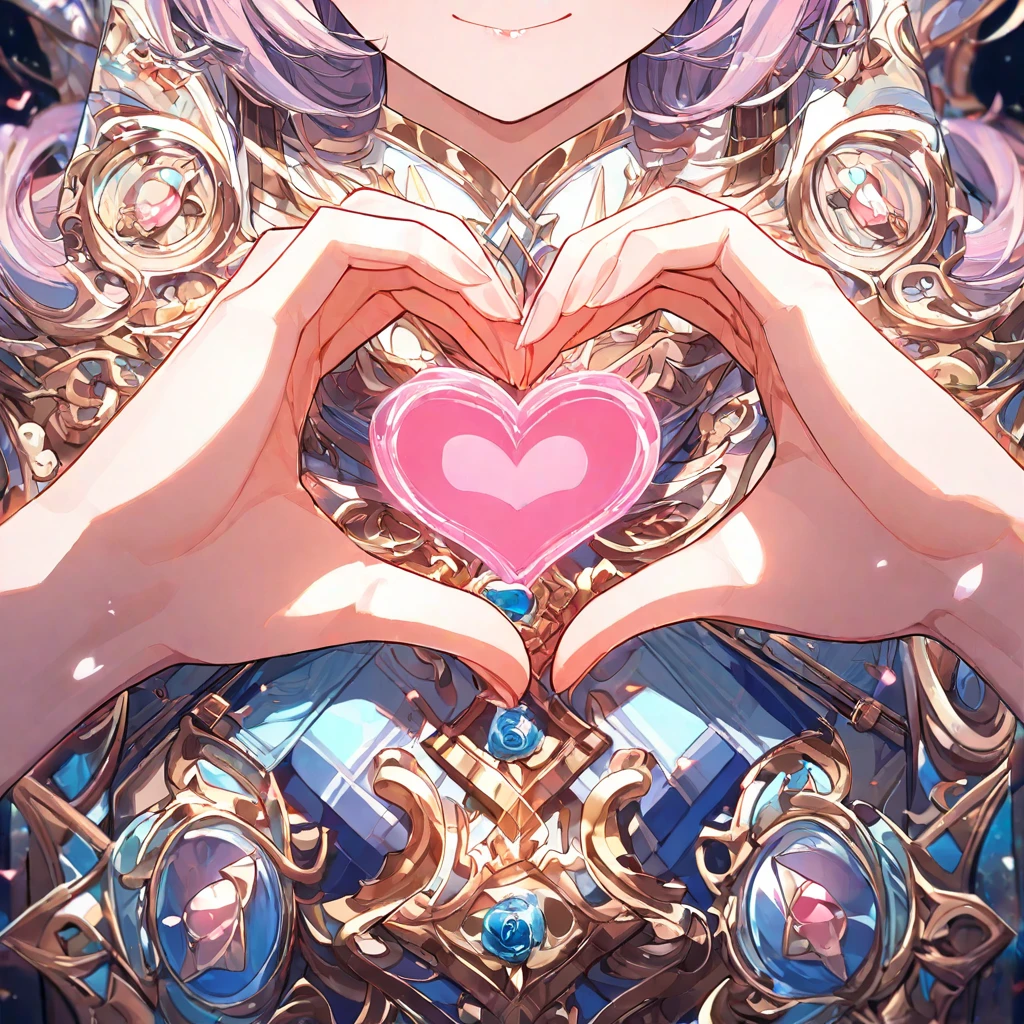 Adult, Female, long pink hair, winking, tongue out, heart hands, vtuber, otaku bedroom, Masterpiece, Accurate, Anatomically Correct, Best Quality, High Details, Detail, Super Detailed, Best detail, Perfect detail, Amazing detail, [-3, 3], perfect hands, best hands, best fingers, perfect fingers, perfect body, best body, amazing body, Looking at viewer, front facing, upper body shot, Cat Ears, Close-Up, 