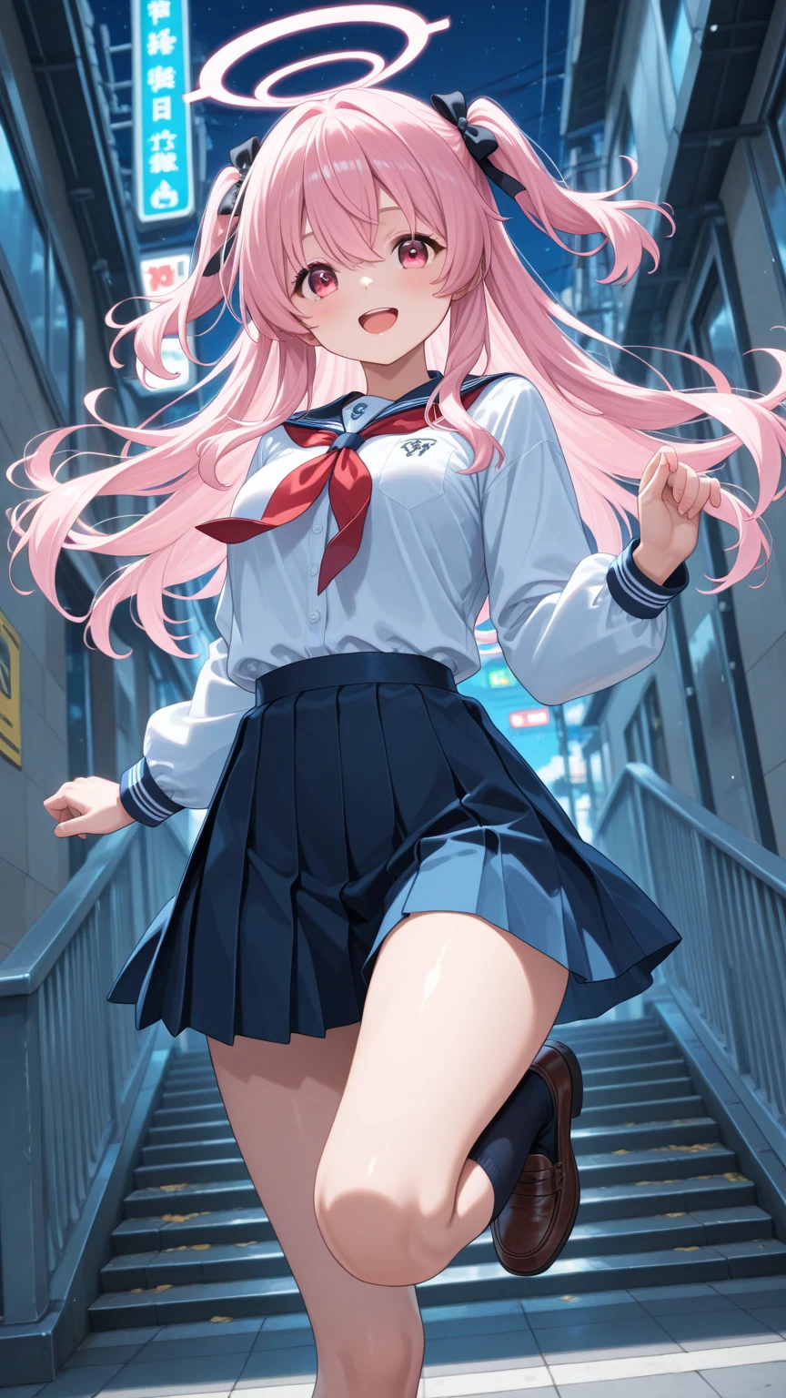 (1 girl),(high quality), (High resolution), (extremely detailed), (8K),(lower body shot),(She is wearing a translucent school uniform and a short navy pleated skirt.),(wearing black pantyhose)not wearing shoes,perfect writing,(Beautifully erect nipple shape:1.2),High resolutionの美しい目,(neutral white lighting:1.2),Dancing in another world with strong winds