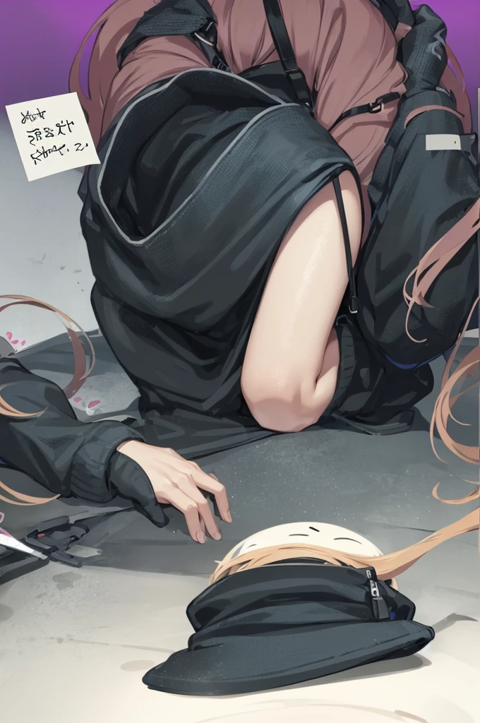 masterpiece,1girl,solo,  <lora:TashkentBoundV1-000006:1> ,purple hair, metal collar, top-down bottom-up, tears,tongue out,  <lora:TheaV1-000004:0.3>,white legwear, chain leash,arms behind back:1.2,kneeling,bondage,bdsm,