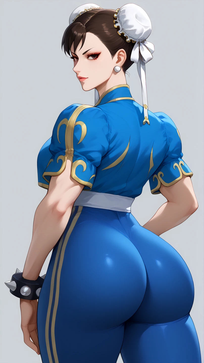 best quality, alto, Aasaber, olhos verdes, Ahoge, Standing, cowboy shot, Calcinha Branca, Back view, ass, vento, bunda pequena, short hair, , no clothes, roupas apertadas, under view, down view, ass view, ass focus