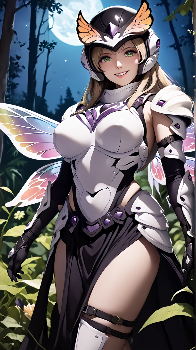 PERFECT MASTERPIECE, EXTREMELY DETAILED CG UNITY 8K UHD QUALITY RESOLUTION WALLPAPER, PHOTOREALISTIC, OFFICIAL ART, AWARD-WINNING PORTRAIT, DYNAMIC PROFESSIONAL CINEMATIC LIGHTING, RAW PHOTO, OCTANE RENDERING, The most beautiful and sexy elf goddess, colorful holographic fairy wings, very long beautiful purple hair, straight bangs, vibrant moonlight eyes, long detailed eyelashes, blushing, full pouting pink lips, shiny realistic skin, super huge enormously gigantic tits, cleavage showing, gigantic tits bursting out of her outfit, curvy body type, full hips, wearing highly detailed sexy hooded battle armor, tons of tattoos and piercings, squatting spreading her legs open arching her back in a sexy seductive slutty pose, her nice big ass lifted up, looking back at the viewer, close up pov camera view from below, sexy seductive slutty facial expression, cherry blossoms and butterflies blowing in the wind, enchanted magical cosmic atmospheric forest background