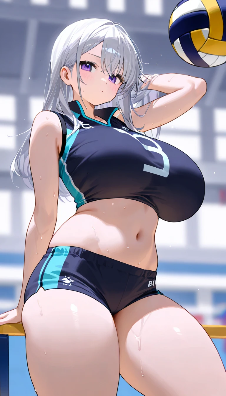 1 female,black hair,18-year-old,(((Shiny race queen uniform)))(((blush、open mouth smile)),(((straight hair))),,,(wet with sweat)(leather thigh high boots)(((beautiful breasts)))((Tight Skirt))((crop top))glasses,race track