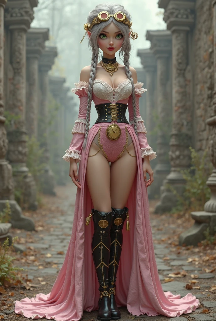 La princesa zelda usa un vestido rosa, tied and restrained in prison, bdsm, esclavitud, cuerdas por todo su cuerpo, CHAINED, (DUNGEON WITH TORCHES AND CELLS), PINK DEGRADED DRESS, SHOWING BREAST