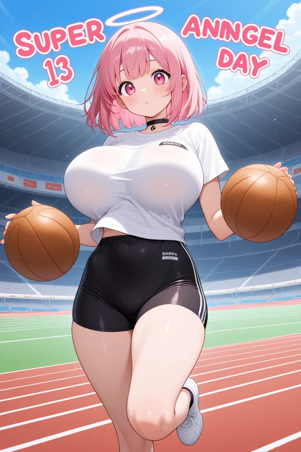 mastute piece,Best Quality,insanely detailed,8k cg,nsfw,
(2girls,line up in a row,show sideboob,side by side,(same orange basketball uniform,no bra,no panties),blush,shy,ecstasy face,gasping,trembling,pink hair,perfect breasts,perfect nipples,open mouth),
indoor playground,