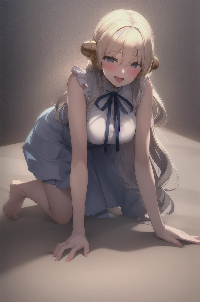 Rika Jogasaki、blush,smile,Naked but wearing an apron、Primary school students、The back is very small、Lolita、Small breasts、exterior: 14 years old、Shoulder Bare、The clavicle is visible、Sexy thighs、Beautiful feet、Usual hairstyle、Show me your armpits:1.2), highest quality, High resolution, unity 8k wallpaper, (shape:0.8), (Beautiful and beautiful eyes:1.6), Highly detailed face, Perfect lighting, Extremely detailed CG, (Perfect hands, Perfect ???????),