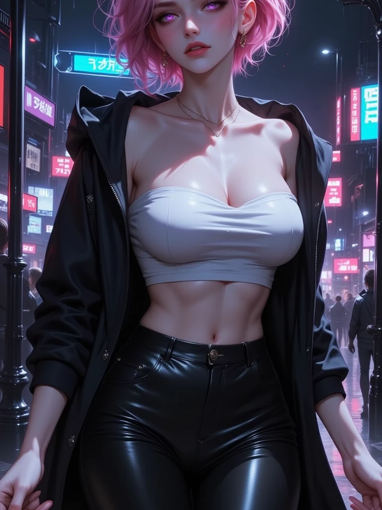 enigmatic atmosphere, atmospheric, ethereal quality,realistic,beautiful and aesthetic,
solo,groin,Pink turtleneck, brown pants,(nsfw:0.85),
Democracy,
power station,
(Glowing ambiance, enchanting radiance, luminous lighting, ethereal atmosphere, mesmerizing glow, evocative hues, captivating coloration, dramatic lighting, enchanting aura),
