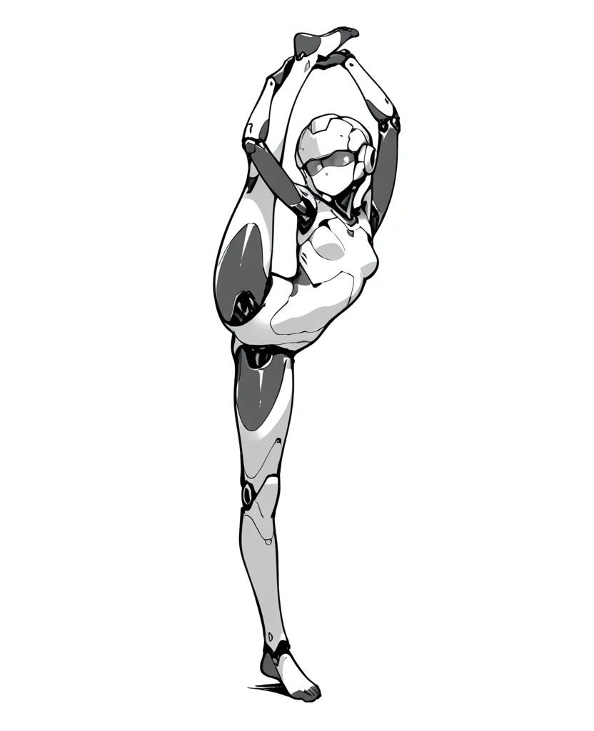 A Female robot exposes her inside mechanical organ. spread legs, nude, banzai pose. she wears no dress. Her Brown very short pigtails is tied with two big red clothespins, masterpiece, mature, android, blue eyes, full body figure, Height: 160cm, flushed cheeks, Uplifting, No NSFW, whole body, barefoot, archaic smile, orgasm, sweat bucket.  no panties, full body shot, floating hair, looking away. cyborg made from rung to heaven. She leans arching her back hi-res position. lay in bed.