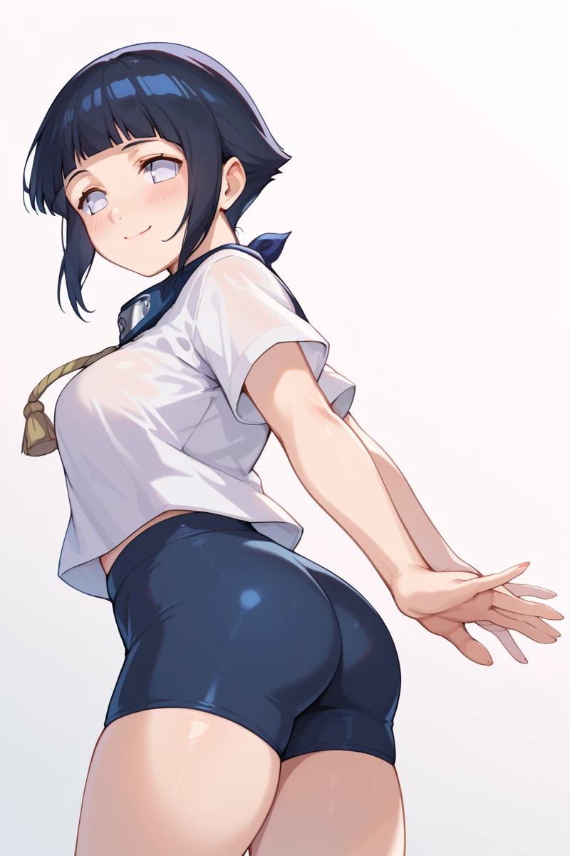 Tsubasahanekawa, wearing default outfit, default hair, default black hair, big breasts, big body, farting, fart, yellow fart, massive fart, velocity, yellow smoke, bending forward, leaning, clenching teeth, smiling