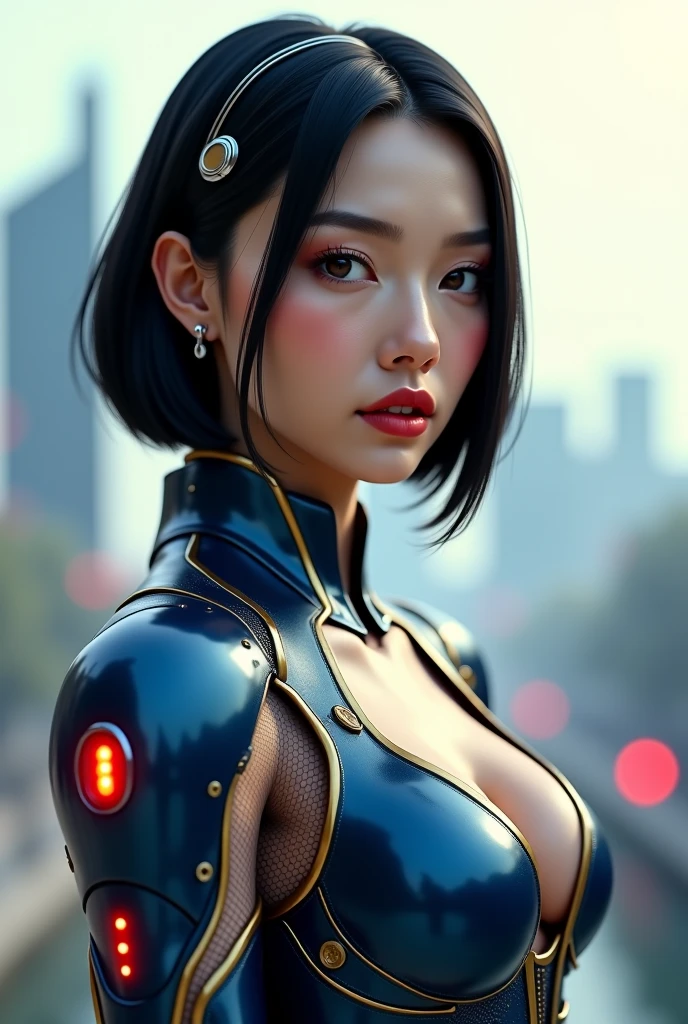 Beautiful hyperrealistic photograph of cute smiling asian cyberpunk female, shapeless cyberpunk hair, (((dynamic pose))), elegant pose, cyberpunk street background, abstract beauty, near perfection, pure form, Golden Ratio, minimalism, concept art, By Brian Froud and Carne Griffiths and Wadim Kashin, intricate detail, 8k post-production, High resolution, super Detail, trending on ArtStation, sharp focus, studio photos, intricate detail, Very detailed, By Greg Rutkowski