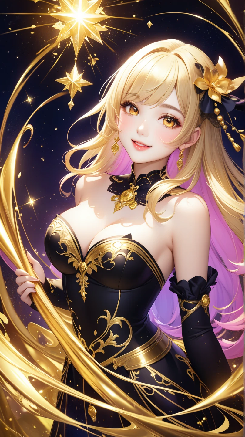 最高のmasterpiece、Beautiful beauty, 3D 2D, rich, blonde, skirt, stockings, High heels, star、(Highly detailed CG Unity 8K wallpapers),(masterpiece), (Very detailed), (Best Work),(Best Shadow), (sharp eyeliner, eye shadow, fine eye:1.1), ,Mature Woman、Sensual curves、full body shot, Beautiful woman, Captivating smile, Thick lips, Plumpとした唇, blush, Looking at the audience, Provocative expression, Beautiful hairstyle, Cleavage, Plump、Curvy Hips、Attractive face、An inviting gaze、Expressing emotions、(((Exquisitely designed dress)))、Gorgeous Accessories 、Busty women, Blonde, colored feather, metal ornaments, colored Flowers, particle, Light, (Fractal Art:1.1),(colorful:1.1)、(Flowers:1.3),Most detailed,(((Moderate exposure))), (Dynamic pose), (Abstract background:1.3), (Shiny skin), (Many colors :1.4),(Earrings:1.4), (feather:1.4) 30~40 years, full body shot, Beautiful different hairstyles，Gold headband，Ample breasts，Greek clothing，Tulle covers the chest，Perfect balance, Costume details Details,cinematic Lighting, Attention to detail, Openwork decoration，(((colorfulな最高級ドレス)))、(((解剖学的に正しいbody))) , Lift your butt, Cowboy Shot, blush, (((1 girl))), (masterpiece:1.3), Perfect Face, Nice eye and face, (((Highest quality))), (Very detailed), detailed face and eye,美しいeye,(((Sexy pose)))、(((Shapely large breasts)))、((美しい eye))、luxury、(((Ultra-high resolution)))、(((Detailed Description)))、(((ぽっちゃりbody型)))、(((解剖学的構造に一致したbodyの部位)))、Beautiful long eyelashes、バランスのとれたbody型,The legs and arms are just the right size、Fishnet tights、glamorous、(((Clear white and black eye)))、lipstick、Sparkling、(Undistorted face, eye, body)、jewelry、gem、(Beautiful long curled eyelashes)、(((Balanced and beautiful breasts)))、(transparent, Exquisite skin:1.2)、(((完璧なglamorousボディー)))、Actress&#39;s face、so beautiful、Cute Smile、Healing beauty、Flower Shower、(((完璧なeye)))、Realistic expression、Super sexy、Shiny、glamorous、Excellent shadow correction、(((ぼやけていないeye)))、(((Plump face)))、Cute Face 、(((Shiny輝く肌))) 、(((Gorgeous long dress)))