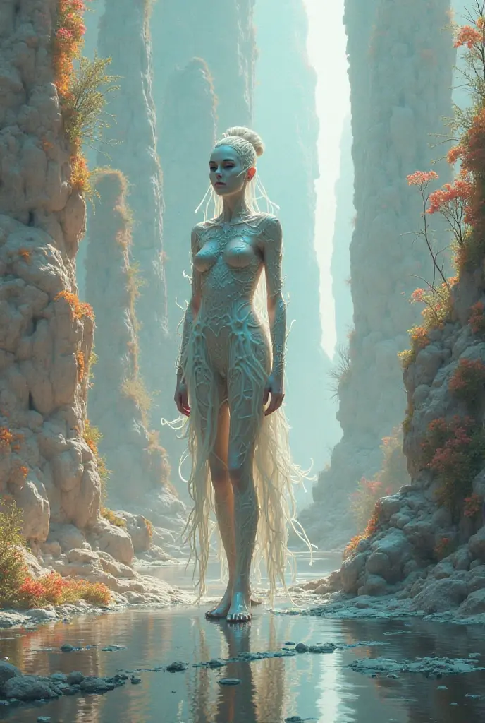 araffes in a bikini posing in front of a waterfall, japanese goddess, asian nymph bald goddess, chinese empress, gorgeous chinese model, a beautiful fantasy empress, yoko matsugane as mai shiranui, gorgeous female jade tailor, giant stunning goddess shot, oriental fantasy, next to a waterfall, beautiful goddess, inspired by Li Tang