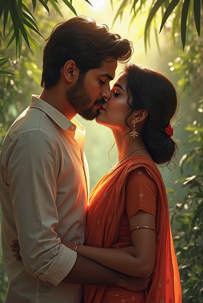 Romantic couple, Indian, natural, fog, sky,