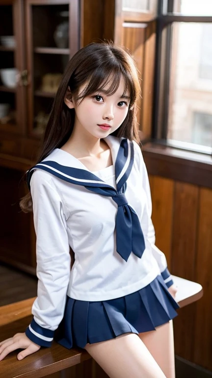athletic body,muscular body,adult female body,shoulders,broad shoulders,extremely huge breast,abs,extremely thick thigh,very big thigh,extremely big hips,extremely huge hips,extremely beautiful girl,very cute girl,super beautiful girl,arafed asian woman in a cheerleader outfit posing for a picture, beautiful south korean woman, korean girl, gorgeous young korean woman, sporty physique, beautiful young korean woman, beautiful asian girl, korean woman, gorgeous chinese model, sexy hot body, jaeyeon nam, attractive sporty physique, fitness model, japanese goddess, fit girl, japanese model, sexy girl,Sailor suitを着た女性が写真のポーズをとっている, JK Uniform, Japanese girls uniform, japanese school uniform, wear japanese , seifuku, Sailor suit, girl wear uniform, Anime Girl Cosplay, hyperRealistic , a hyperRealistic , wear , Realistic , loose coat collar Sailor suit, Ayaka Cosplay