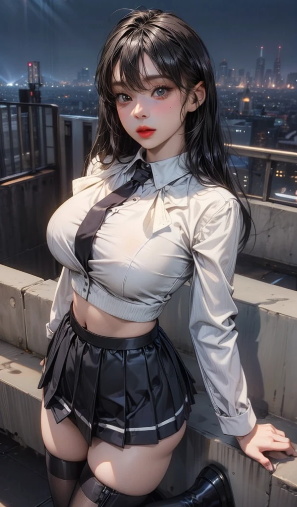1 female,12 years old,Black Hair,Beautiful ponytail hairstyles, (High Waist Skirt:1.3),, (White shirt:1.3), (Double-breasted,Underbust:1.2), Moaning,Sweaty thighs,My crotch is wet,Roll up your skirt,who、blush、whole body、A skirt so short that you can almost see her butt、Sleeveless clothing、In a dark alley、Morning Short Skirt、Sideboob、See-through outfit、Posing that emphasizes her big butt