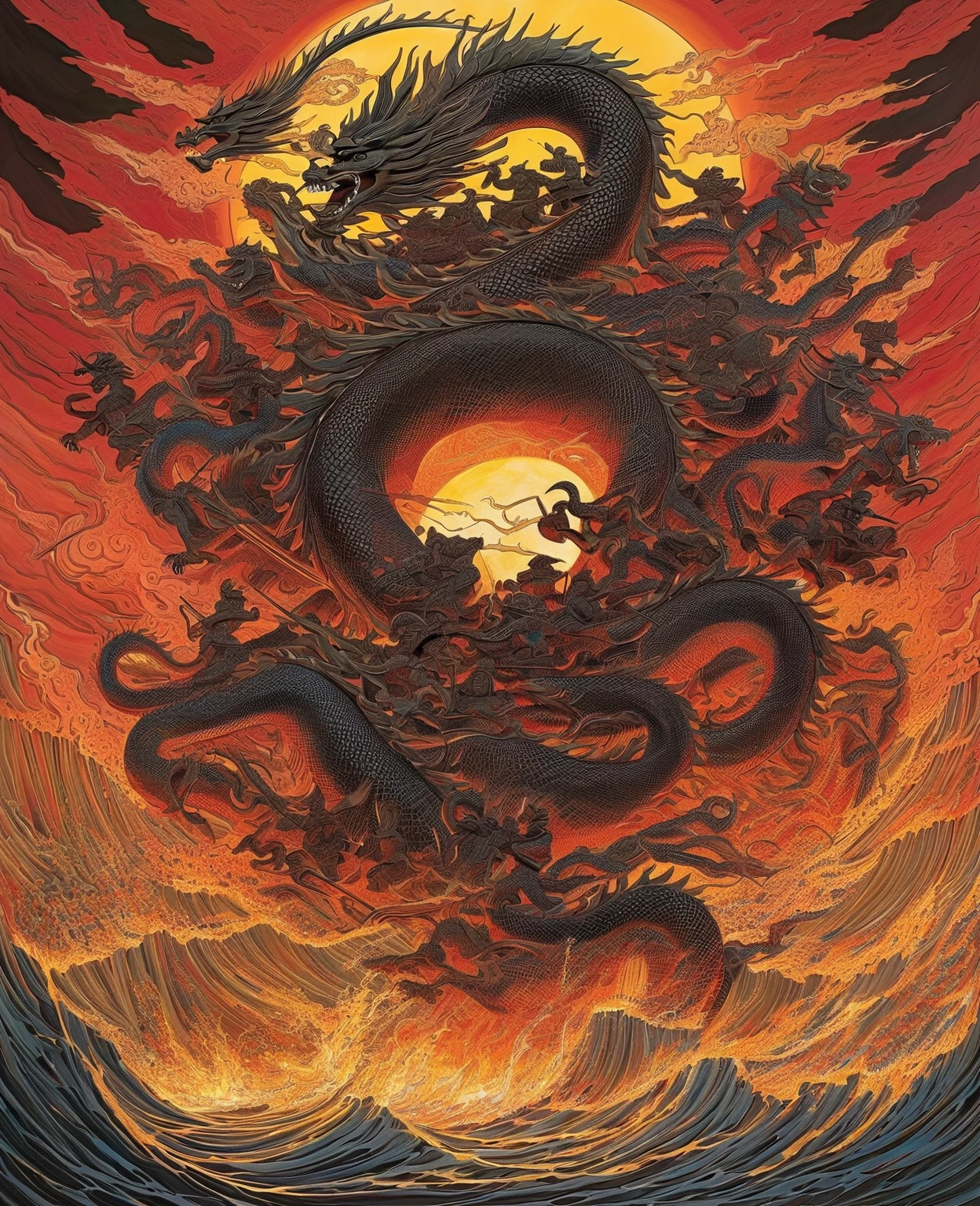 Dragon with nine heads