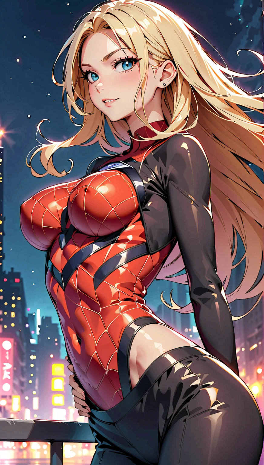 best quality, 1girl, <lora:char.asukaLangleySouryuu_v1:.7> souryuu asuka langley, interface headset, standing, venom \(spiderman\), black tights, (cleavage, (cleavage cutout:0.9), torn clothes:1.1), looking at viewer, highly detailed, outdoors, Amalfi Coast, Italy background, intricate details, detailed eyes, pupil, shanxi architecture, depth of field, bokeh,  masterpiece, <lora:cloth.spiderManTights_v15:.5>