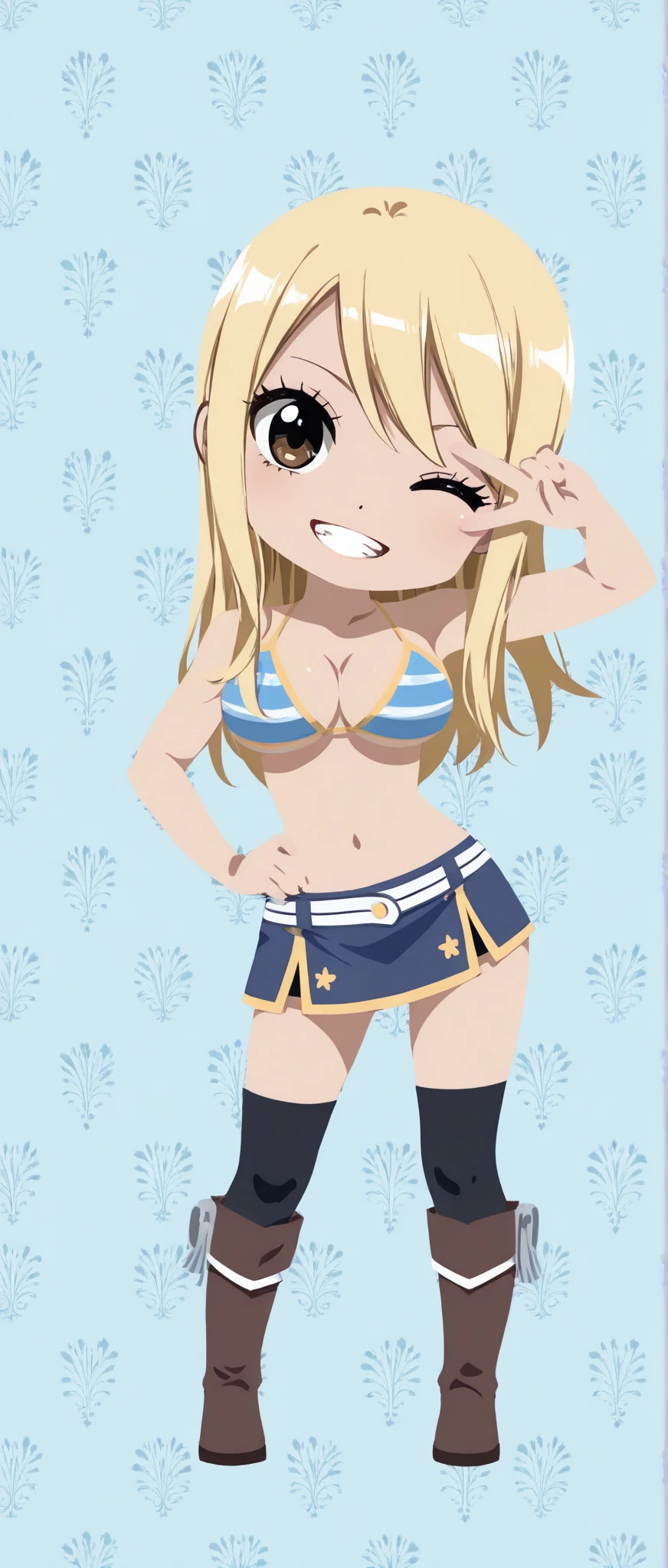 (Anime:1.8), megami magazine, (masterpiece, top quality:1.4), Not Safe for Work, detailed skin, detailed face, 1girl, idol, cute face, , 14-yo,
blue eyes, droopy eyes, big eyes:1.5, laughing, red blush, (blonde-yellow hair), long hair, (shiny wavy hair), white frilled bikini wedding gown, swimsuit, sarong, tiara, Bride Veil,  cute, baby face, twinkle in the eye,  (Design sheet:1.3), (multi-angle and detailed view:1.3),
