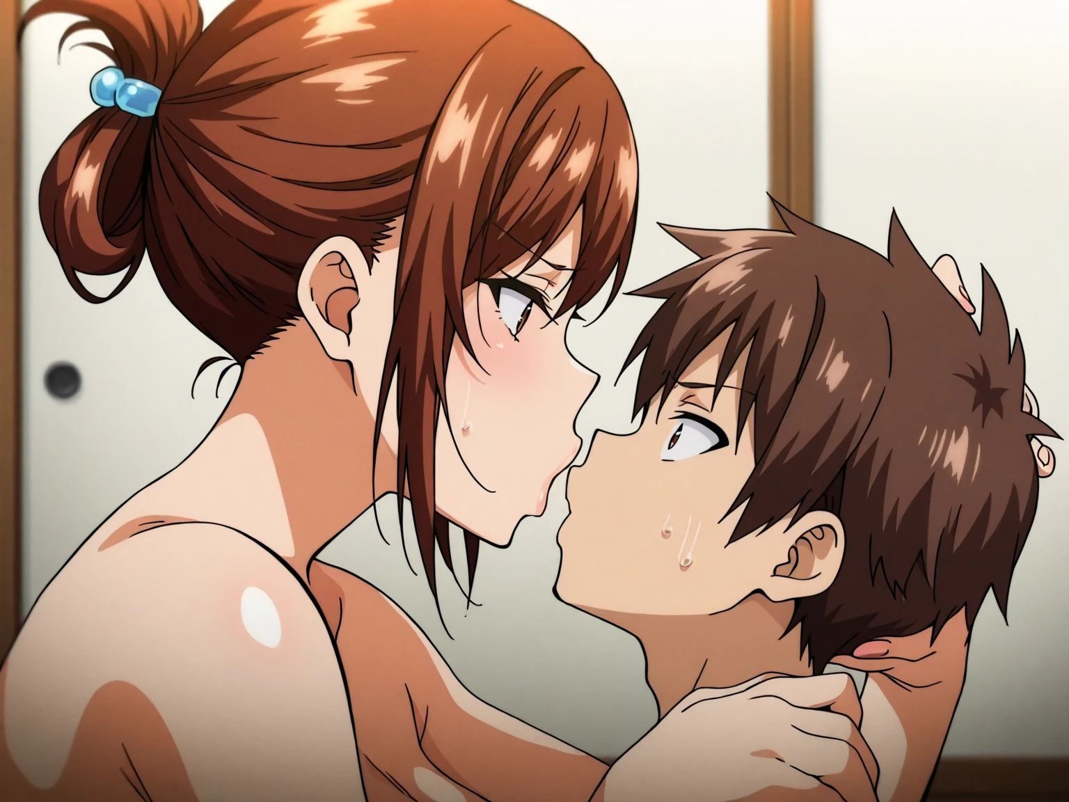 score_9, score_8_up, score_7_up, score_6_up, score_5_up, score_4_up,
source_anime,
masterpiece,best quality,highres,absurdres,
official art,official style,anime screencap,anime coloring,megami magazine,anime,animated,
shiny skin,
KUMIKOOUMAE,
KUMIKO OUMAE, BROWN EYES, BROWN HAIR, ponytail, WAVY HAIR,
SKIRT, SHIRT, LONG SLEEVES, , PLEATED SKIRT, SERAFUKU, NECKERCHIEF, BROWN SKIRT, WHITE SAILOR COLLAR, BROWN SHIRT, kitauji high ,RED NECKERCHIEF,
CLASSROOM, DESK,
endeavor,1boy,mature male,
rating_explicit,uncensored,nude
1GIRL,1boy
(upright straddle,vaginal),(kiss:1.3),leg lock,
viewfinder,
twitching,(female ejaculation),
score_9, score_8_up, score_7_up, score_6_up, score_5_up, score_4_up,
source_anime,
masterpiece,best quality,highres,absurdres,
official art,official style,anime screencap,anime coloring,megami magazine,anime,animated,
shiny skin,
maomao, 1girl, blue eyes, freckles, sidelocks, blunt bangs, low twintails, small breasts,large areolae,perky breasts,sweat,(orgasm),open mouth,happy,torogao,saliva,saliva trail,blush,
1boy,(dark-skinned male:1.8),(muscular_male:1.3),
rating_explicit,uncensored,nude
1GIRL,1boy
(upright straddle,vaginal),(kiss:1.3),leg lock,
viewfinder,
twitching,(female ejaculation),