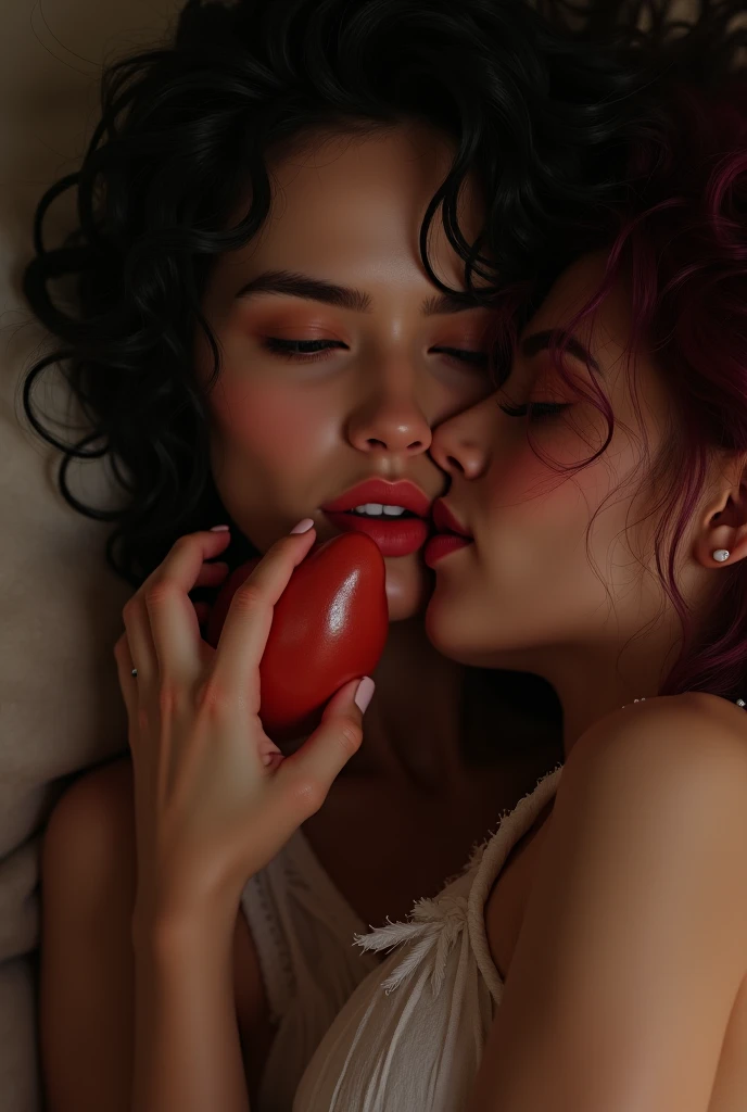 Ayu tingting and hesti pugh They are kneeling and their tongues are sticking out and on it sperm has spilled