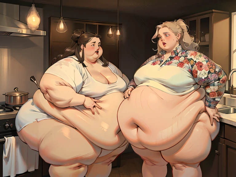 (masterpiece, best quality, highly detailed), 1girls, big belly, huge belly, art by kipteitei, round belly, chubby, curvy, belly grab, enormous belly, fat belly, thicc, bigger belly, really big belly, jiggly belly, glasses, unzipped jacket, (no shirt), bra, thight shorts, high heels, smug face ((full body)), long hair, Flandre scarlet