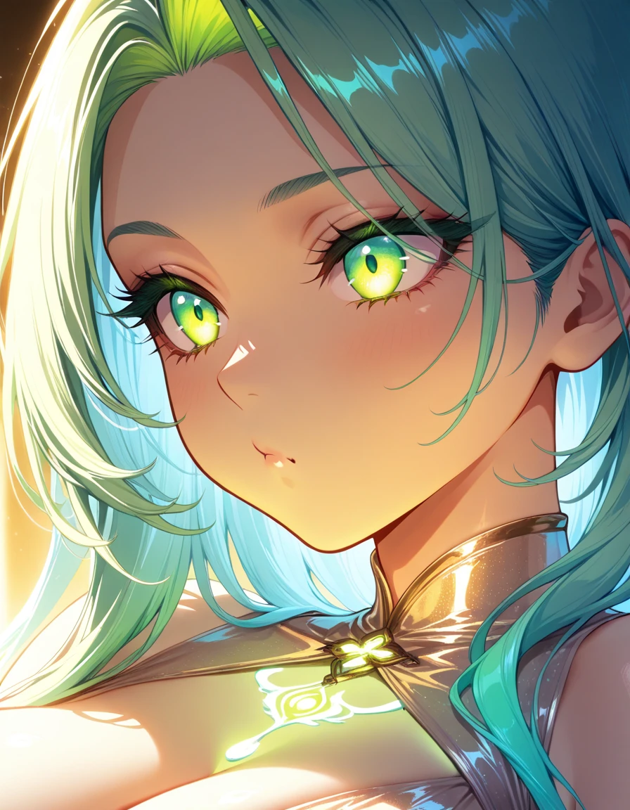 Artwork, highest quality, best illustrative artist, Wlop designer, Wlop cinematic lighting, Wlop texture, Wlop's best illustration, a beautiful girl, long shimmering blue hair, light green eyes, fair skin, in a gothic-style forest, under a soft cinematic horror film lighting, wearing a slightly dirty white dress, gloves on her hands, in a eerie, ugly, dark environment, like in a suspense movie.