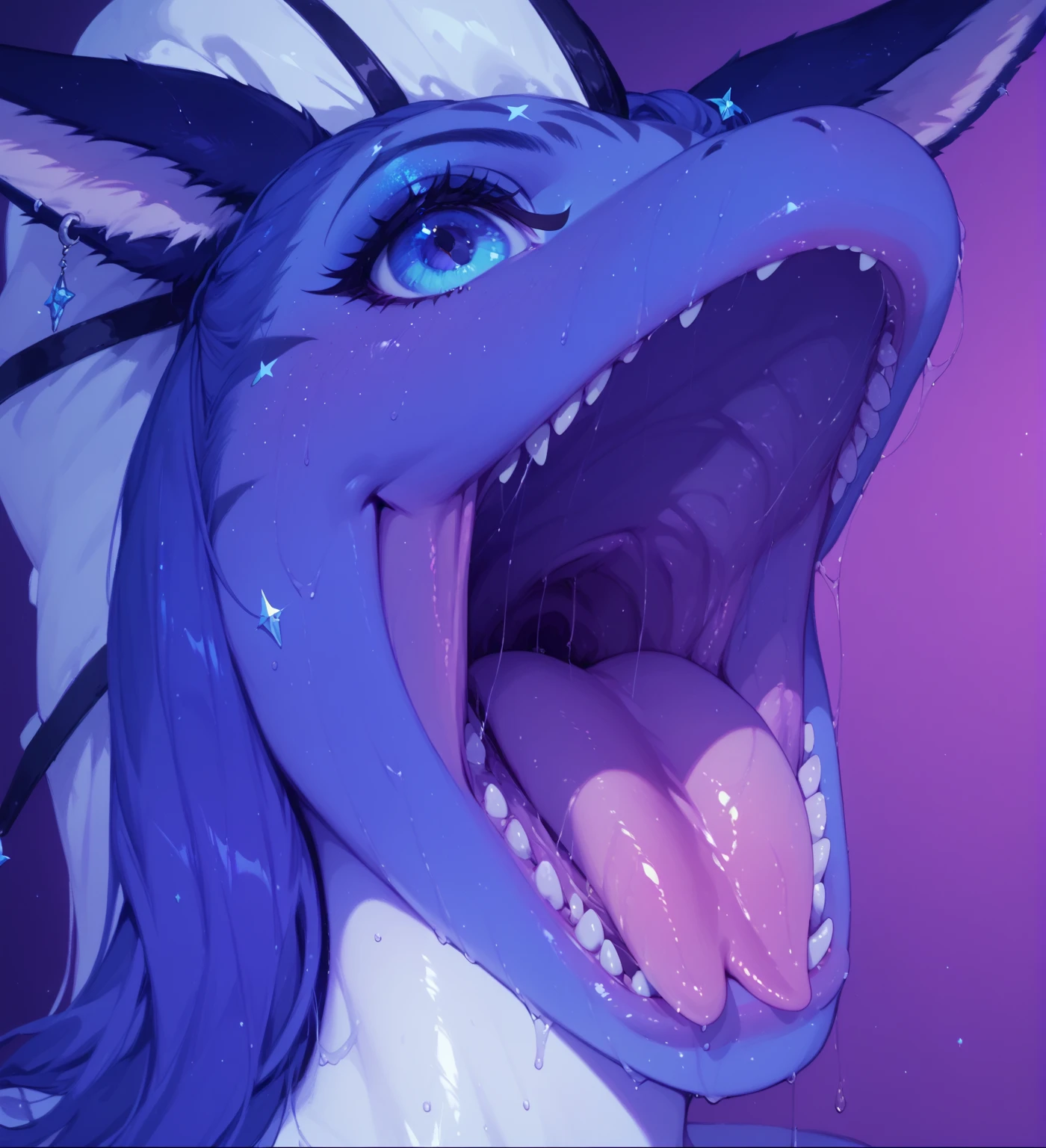 Solo, score_9,score_8_up,score_7_up, kemono style, cynder from Spyro, Anthro dragon girl, naked, blowjob, she is sucking a faceless human males cock, looking up at human male, male is cropped out, long tongue, her tongue coiled around his cock, drooling,