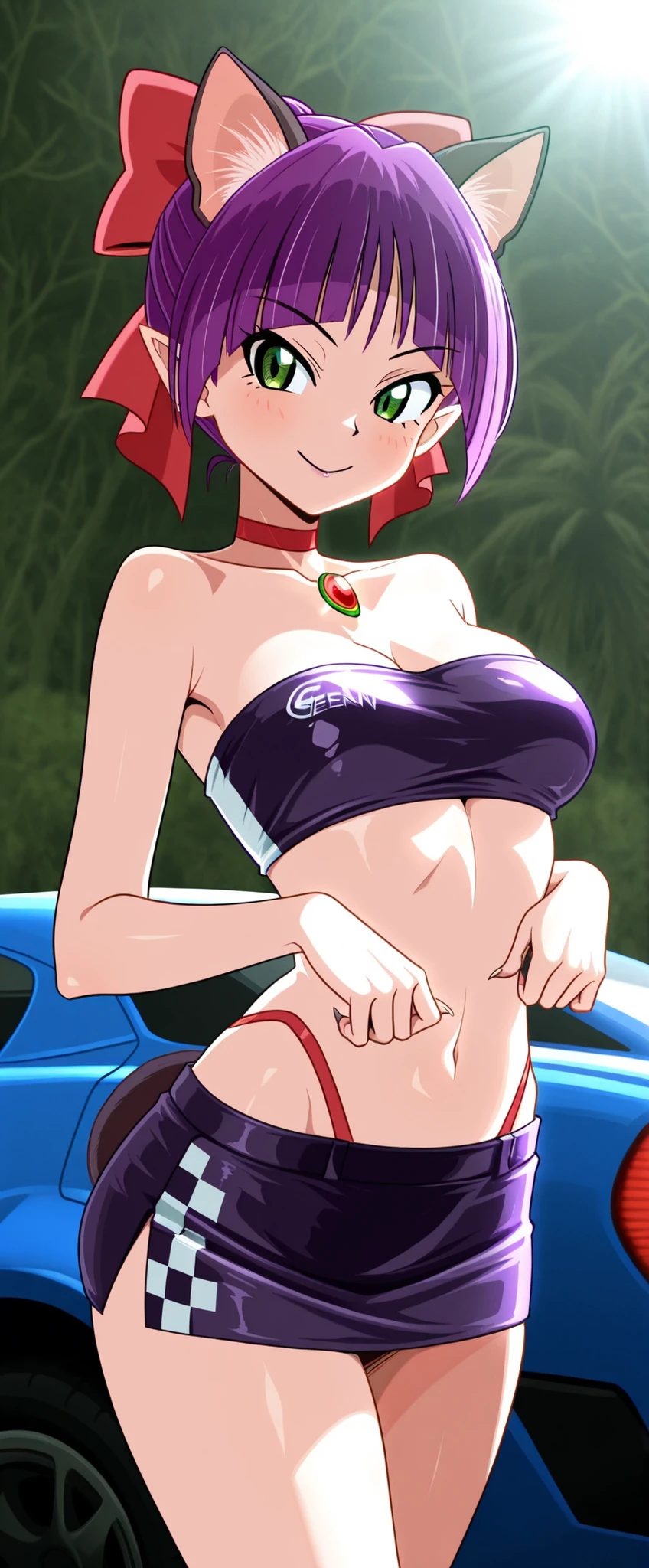 Officer jenny has large breasts and is wearing her bikinis, 4k
