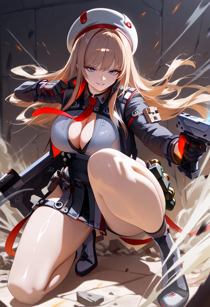 ((Seductive Anime Girl:1.2、solo:1.3))、Meticulously drawn hair, Meticulously drawn eye, Precise human body structure、((Combative posing:1.2)), ((armament:2))、((dynamism:1.3))、((dynamic angle:1.5))、((Being in battle field:1.5))、((latex micro bikini:1.3 crop top:1.3))、((sleeveless:1.5))、((crop top navel))、((highleg:1.3))、((huge breasts:1.3))、((huge hip:1.3))、((thick thighs))、curvy、((collarbone))、((cameltoe))、((Glossy realistic skin texture:1.2))、((shiny skin:1.2))、((Meticulously drawn hands))、perfect anatomy、masterpiece, ultra-detailliert, 8k, hiquality, Top image quality, Smooth texture、Sharp Focus, watercolor