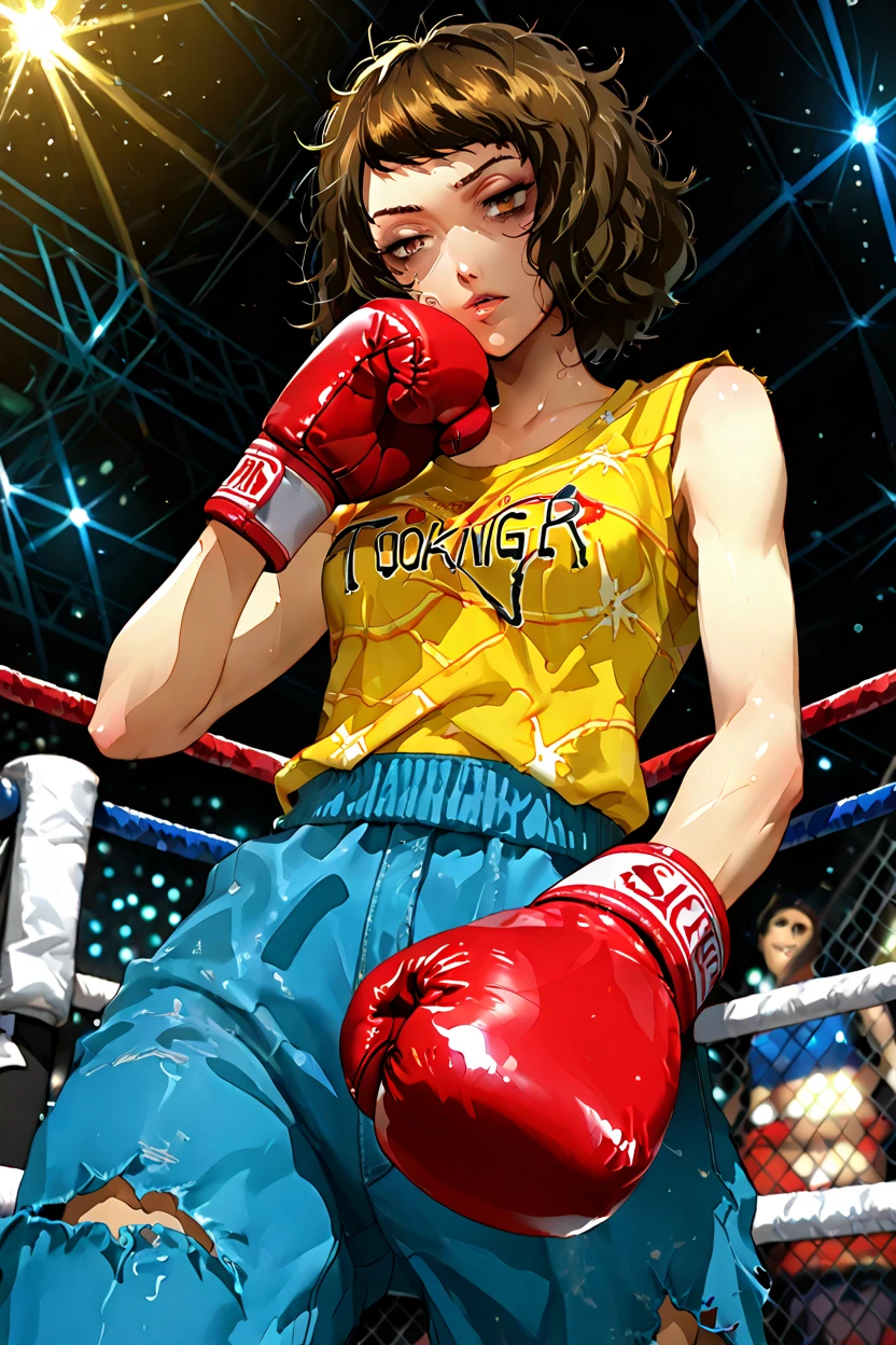 (original) , (very detailed wallpaper) , (best quality) , (masterpiece) , photographic reality, realistic, very detailed illustrations, (1 girl) , beautiful eyes, (delicate face) , perfect detail, (best lighting) , (super complex details) , 
 (boxing girl) , (aggressive punching) , sweat, heavy breathing, (oppressive attack) , (boxing ring) , athletic shorts, perfect detail, perfect fingers, perfect limbs, impact, (shiny skin) , abs, muscles, waistline,boxing shorts, fist fight, black hair, high ponytail, very long hair, 
4K unified, (super detailed CG: 1.2) , (8K: 1.2) , realistic, octane rendering