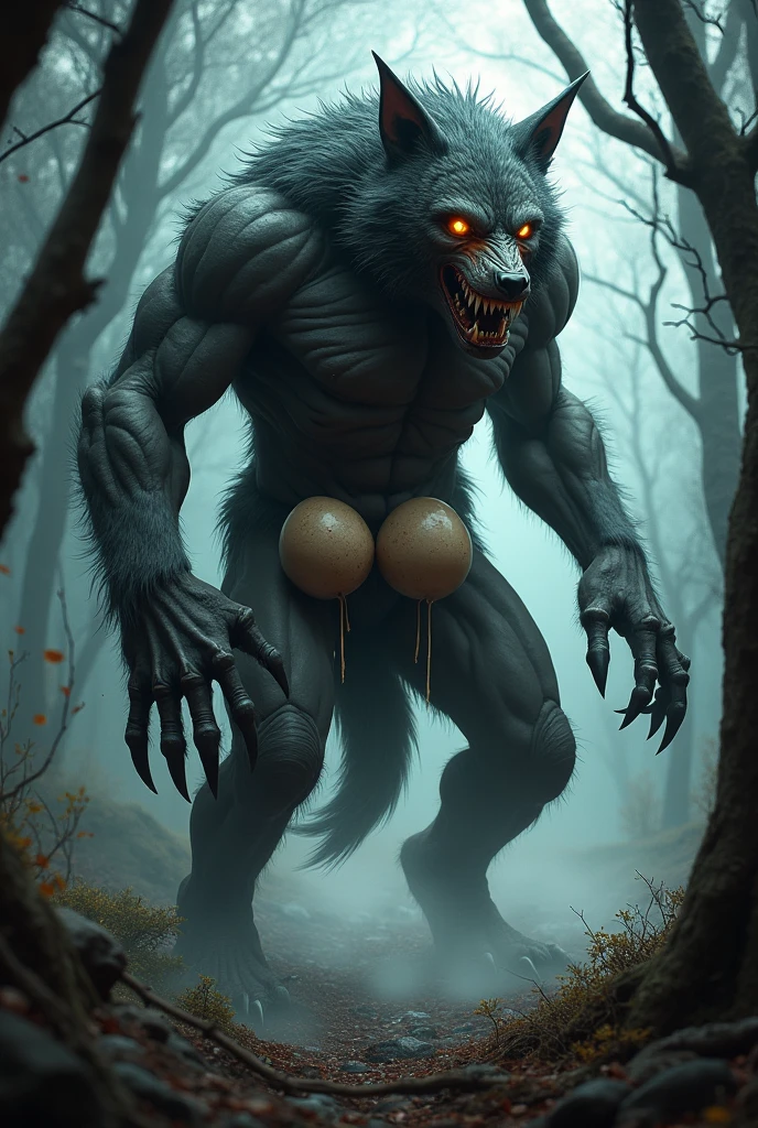 "(best quality, highres, realistic:1.37), photorealistic portrait, solo, woman transformed into a yeti monster, black ornate pattern highcut leotard, large busty breasts, super muscular body, curvy figure, broad hips, fur covering the body, long flowing hair, sharp claws, intimidating sharp teeth, strong jaws, imposing horns, piercing blue eyes, setting - cabin bedroom, laying down, dynamic lighting,"