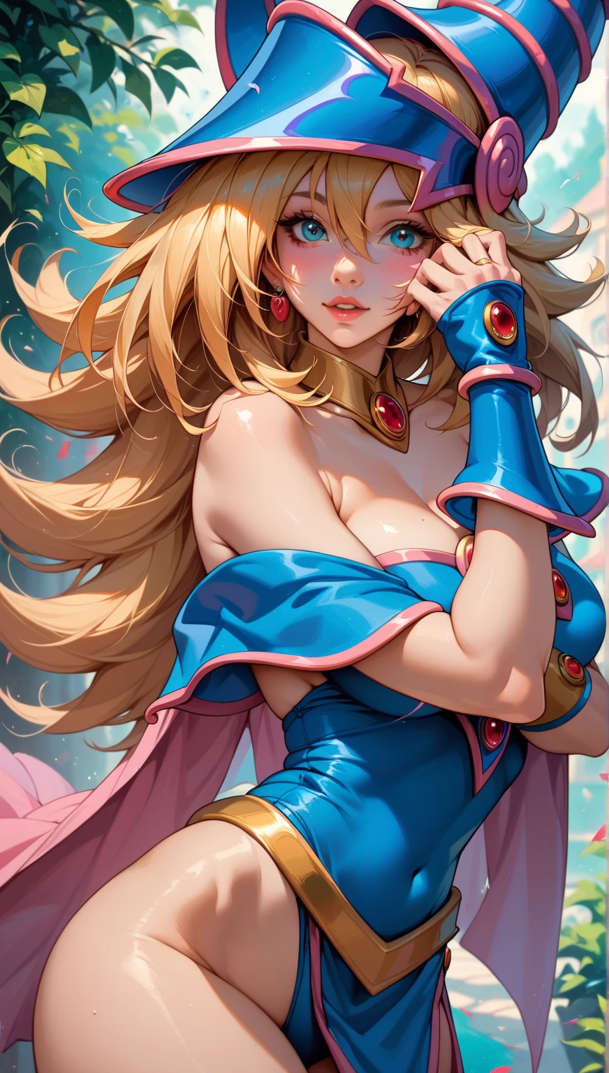 Dark magician gils ((mejor calidad)), ((obra maestra)), (detallada), rubia, smal boobs, smal boobs, seductive succubus, Ethereal Beauty, Perched on a pink-flowered tree, (Fantasy Illustration: 1.3), mirada encantadora, cautivadora pose, chica dark magician gils sola, delicadas alas de mariposa, encanto de otro mundo, mystical sky, (Luis Royo:1.2), (Yoshitaka Amano:1.1), Moonlit morning, colores suaves, (nubes detalladas:1.3), (high resolusion:1.2) ( dragon flying in the sky) vestido, piernas colgando sobre el estanque, Diosa griega, realista, realismo, cuerpo sexy, desert scenery