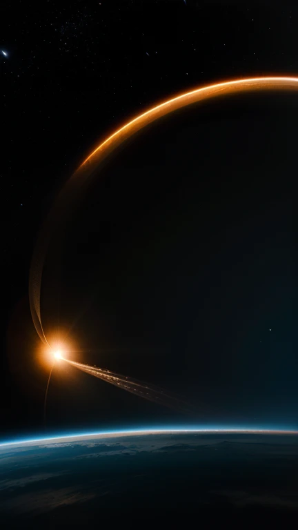 （Thick energy beam），cosmic space，fierce，Golden-white light，（Throughout meteorites）