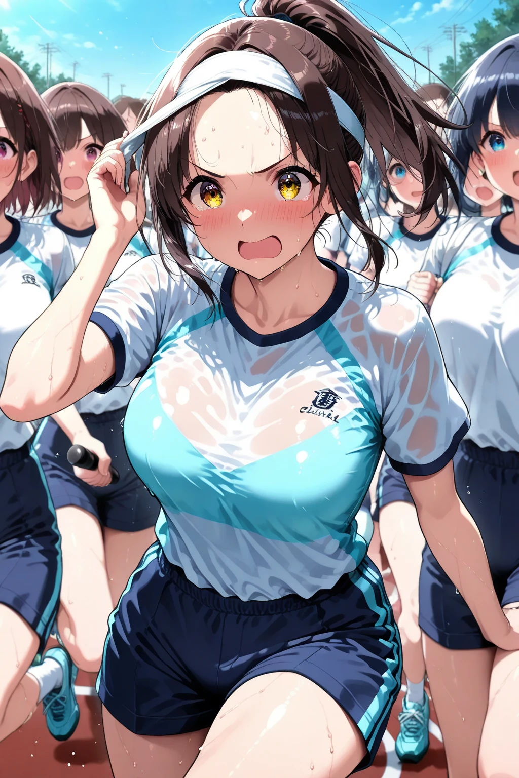 ,teenager,huge breasts,tan skin,black hair,
,sporty under wear,undressing,changing clothes,
,((naughty face,seductive smile,evil smile)),((((in heat)))),(((clothes lift))),standing,(((grabs clothes))),embarrassed,
,locker room,after noon,
,4girls,((humid)),dynamic angle,breathless,look at viewer,pov,side angle,from side,side view,((((sweat)))),fog,low angle,focus breasts,low angle,underboob,armpit,

,score_9, score_8_up, score_7_up, score_6_up, score_5_up, score_4_up,5finger,nsfw,rating_expplicit,5finger,