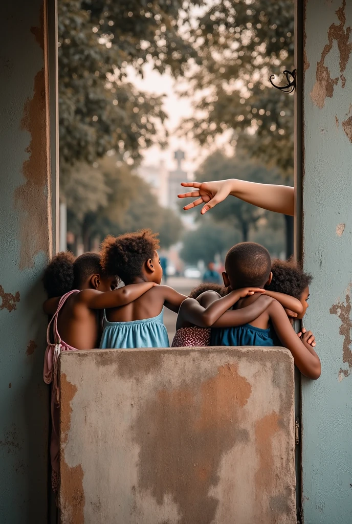 kids playing an african home