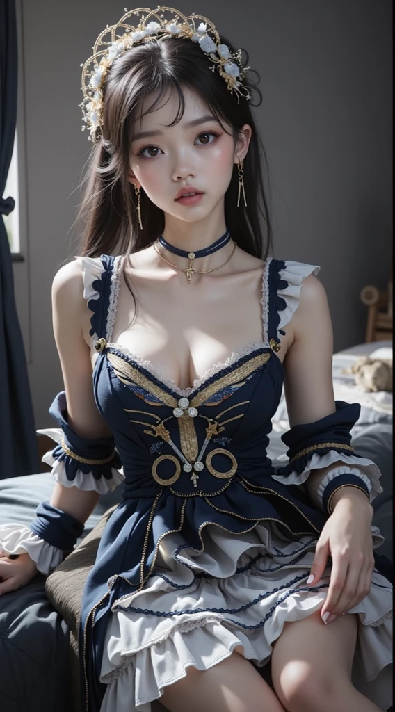 4K, Realistic,Very detailed,Bunny ears,Bunny girl、Big Breasts、Soft Theme,Age 25、smile、(((Alice in Wonderland World)))、((Pocket watch))、(Black tuxedo-like miniskirt dress)、Thigh-high stockings、((lots of playing cards))、((Delicate painting)),(Detailed RAW photos of girls), (Masterpiece:1.25), (Highest quality:1.6), (Ultra-high resolution:1.5), (Realistic:1.75), 8K resolution,:1.6), Canon EOS R5, 50mm,Very detailedな,Cinema Lighting